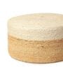 Jute Pouffe In White & Beige Colour