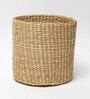Set Of 2 Beige Kouna Grass Handwoven Multipurpose Planter & Storage Basket