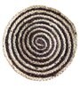 Spiral Design (12x12) Black & Brown Jute (Set of 2) Placemat