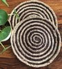 Spiral Design (12x12) Black & Brown Jute (Set of 2) Placemat