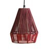 Jute Sensations Handwoven Pyramidal Hanging Pendant Lamp in Jute & Iron (11 inch)
