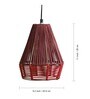 Jute Sensations Handwoven Pyramidal Hanging Pendant Lamp in Jute & Iron (11 inch)
