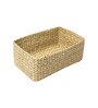 (1Pc) Beige Straw Rectangular Storage Basket & Wardrobe Organiser