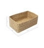 (1Pc) Beige Straw Rectangular Storage Basket & Wardrobe Organiser