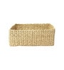 (1Pc) Beige Straw Rectangular Storage Basket & Wardrobe Organiser