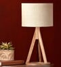 Jute White Trio Wooden Lamp