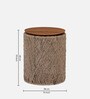 Jutsy Compact End Table with Natural Jute Mesh