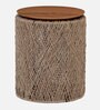 Jutsy Compact End Table with Natural Jute Mesh