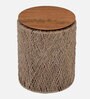 Jutsy Compact End Table with Natural Jute Mesh