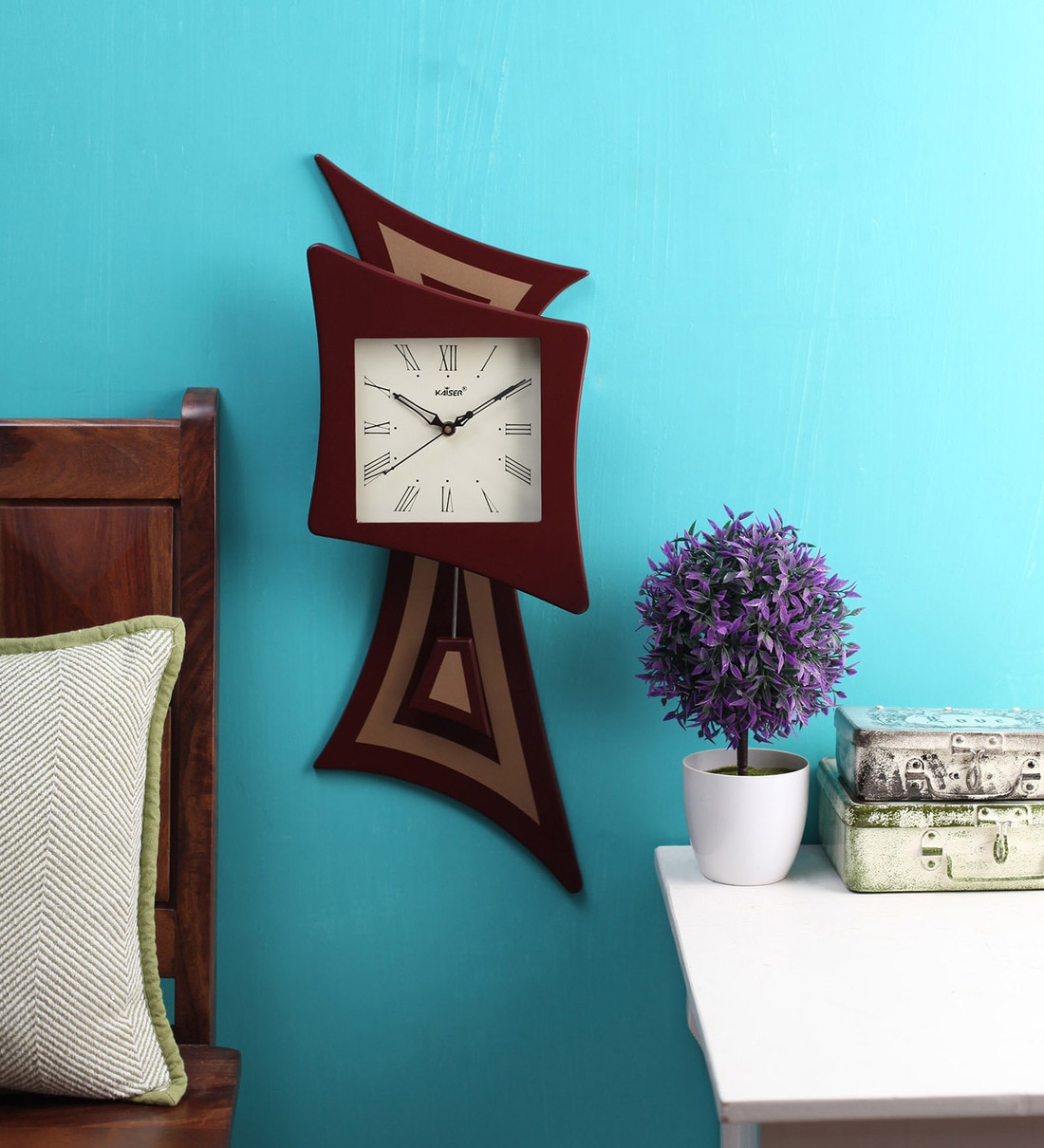 Buy Brown Wood Pendulum Clock by Kaiser Online Pendulum Clocks