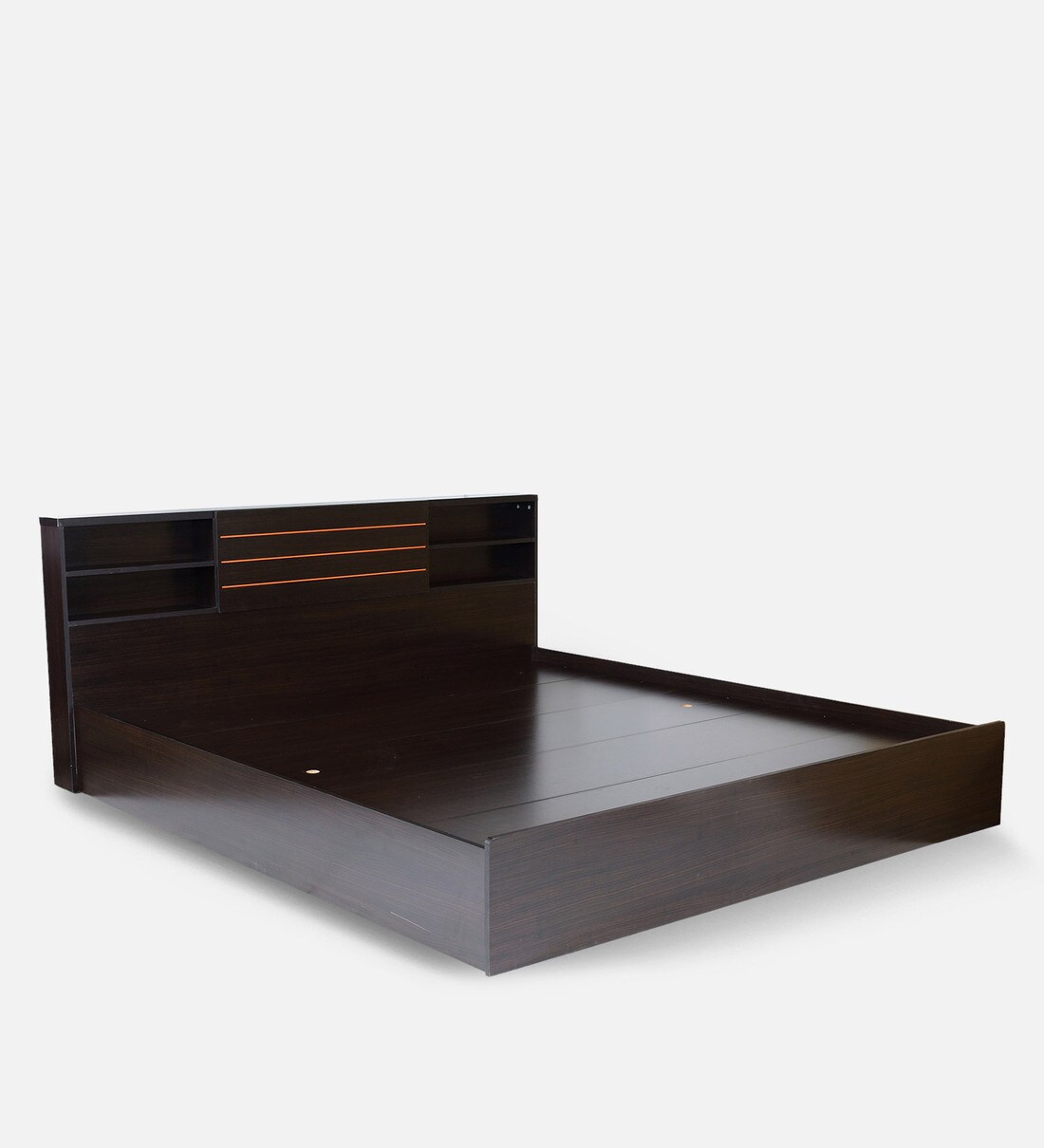 Buy Kaito King Size Bed With Storage In Wenge Finish By Mintwud Online