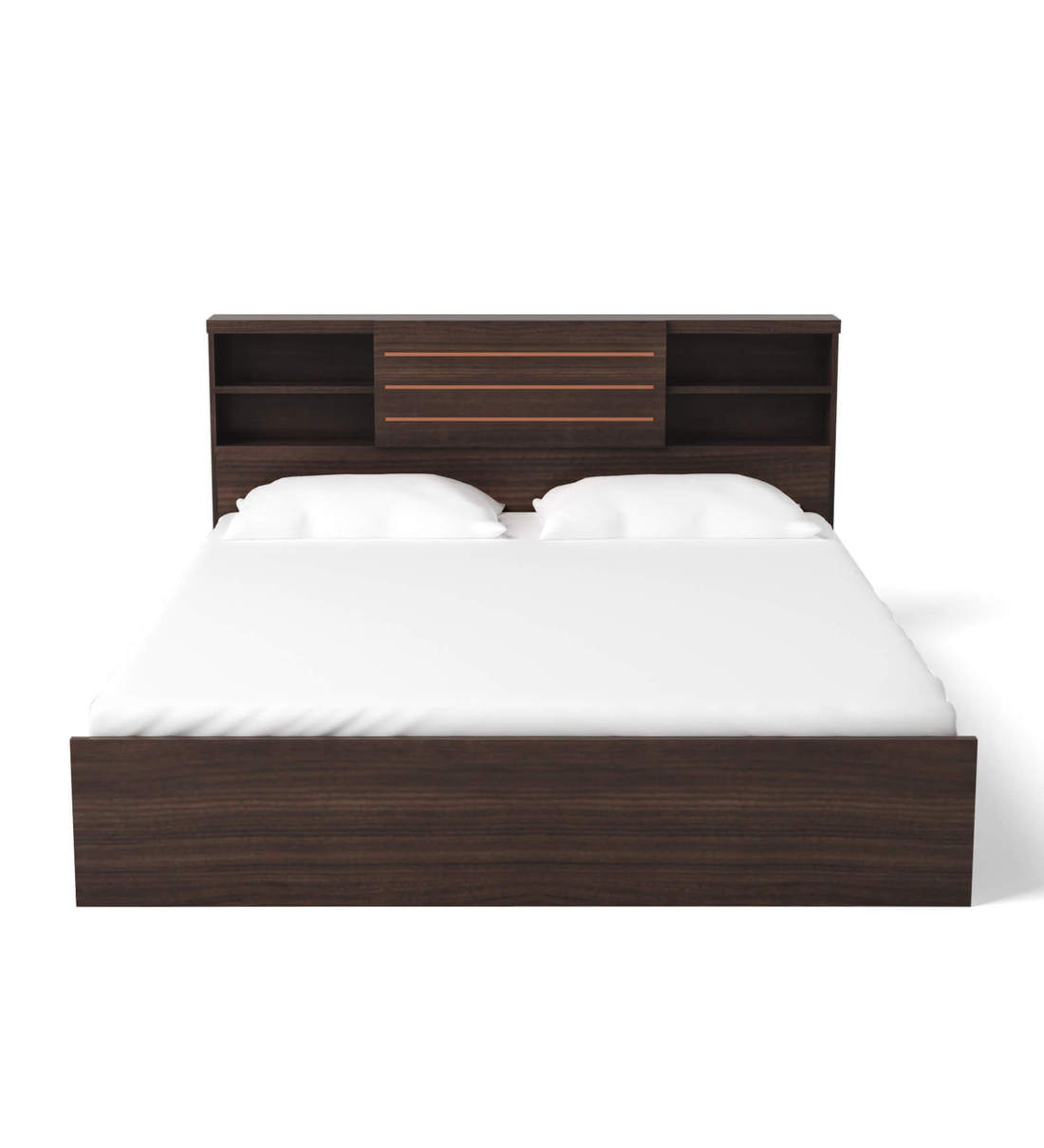 Buy Kaito Queen Size Bed With Storage In Wenge Finish By Mintwud Online