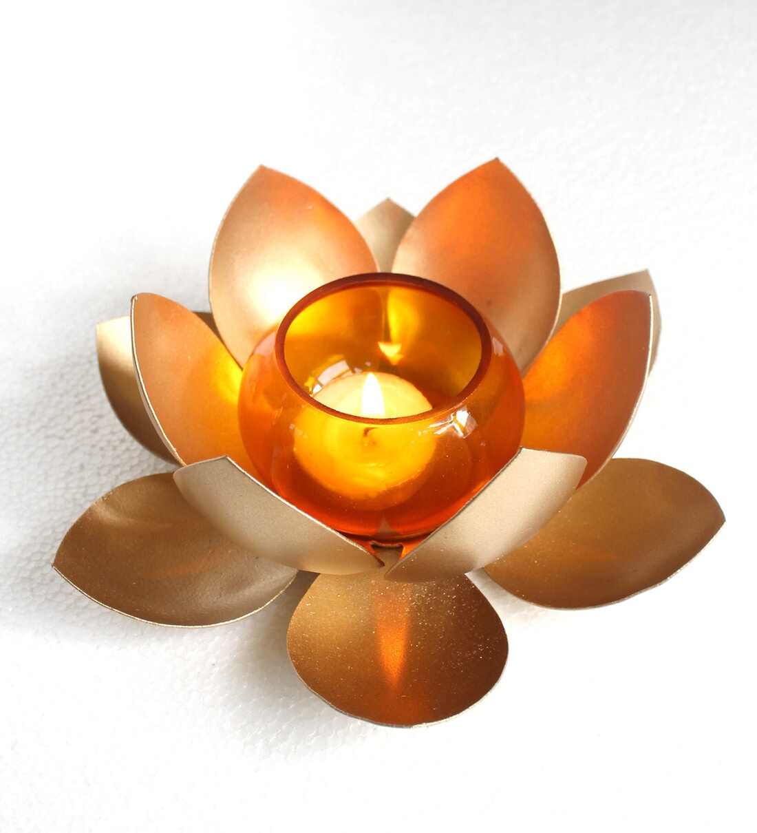 Buy Kamalam Gold Iron Table Tea Light Holder By Courtyard Online