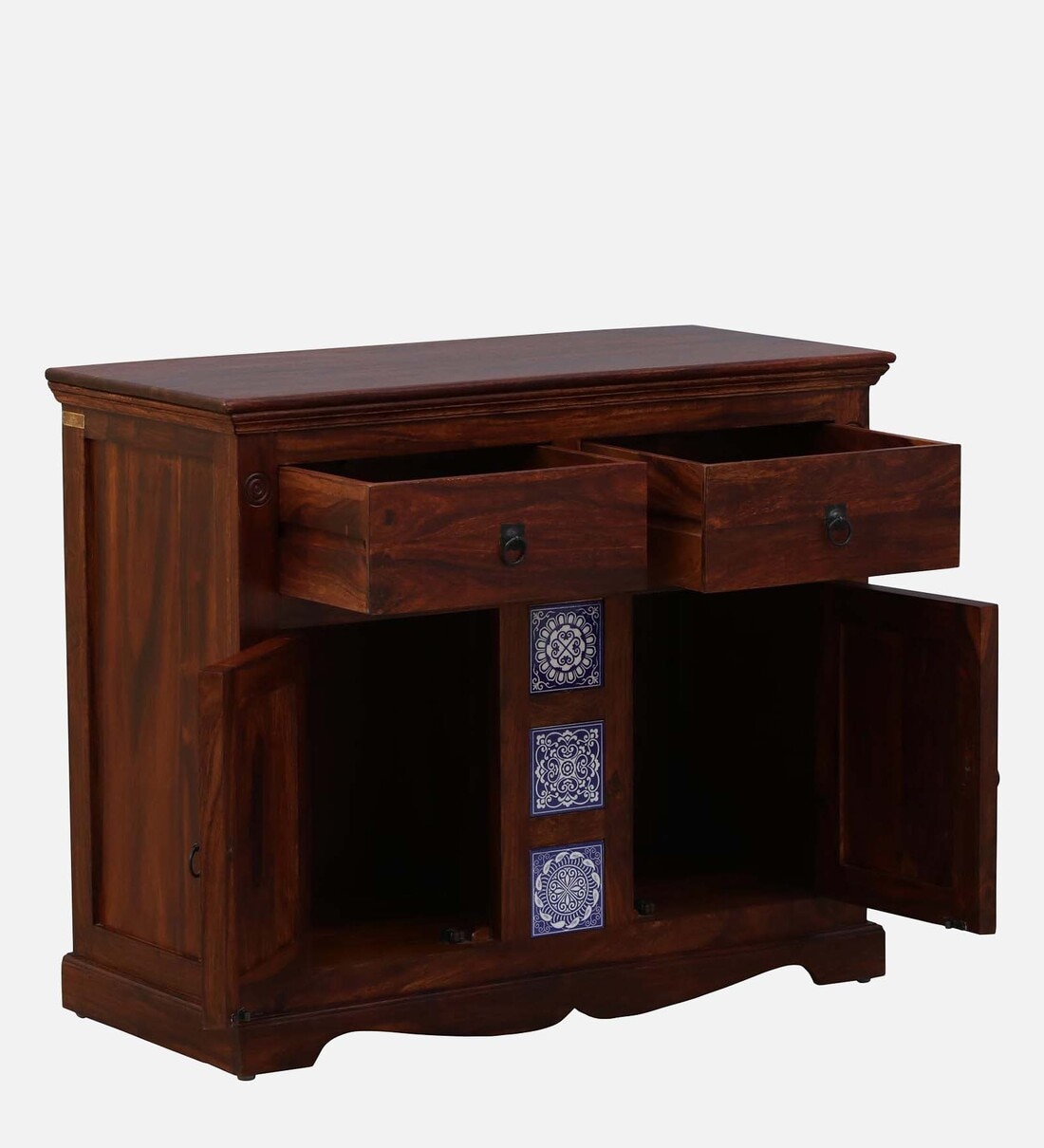 Buy Kamchini Sheesham Wood Compact Sideboard In Honey Oak Finish By