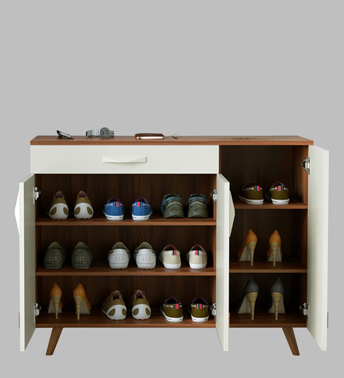 Calis Shoe Cabinet (E1 Board) - 2 Double 2 Single - Crownlivin