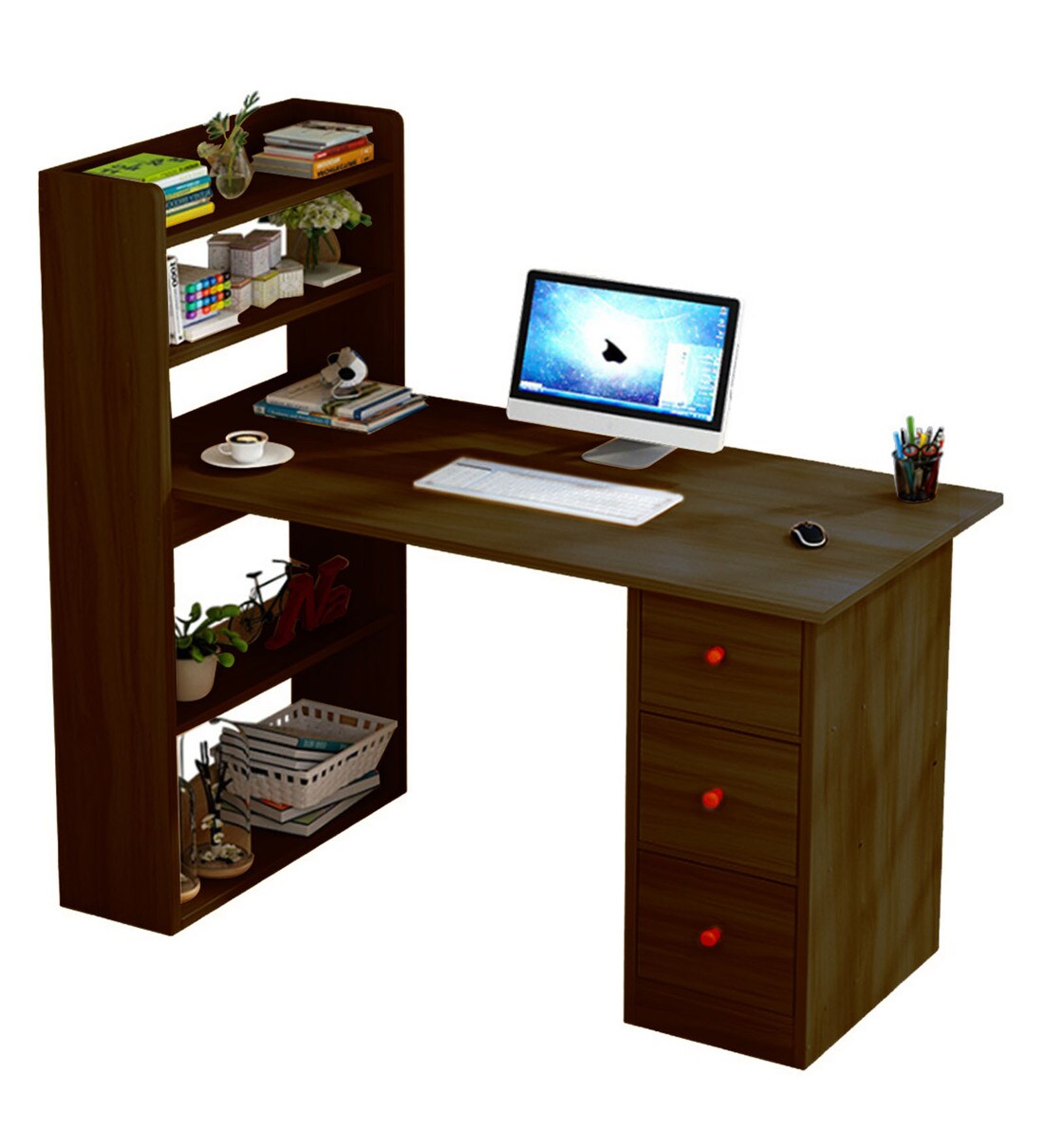 Buy Hutch Desk in Brown Finish Online Hutch Desks Study Tables