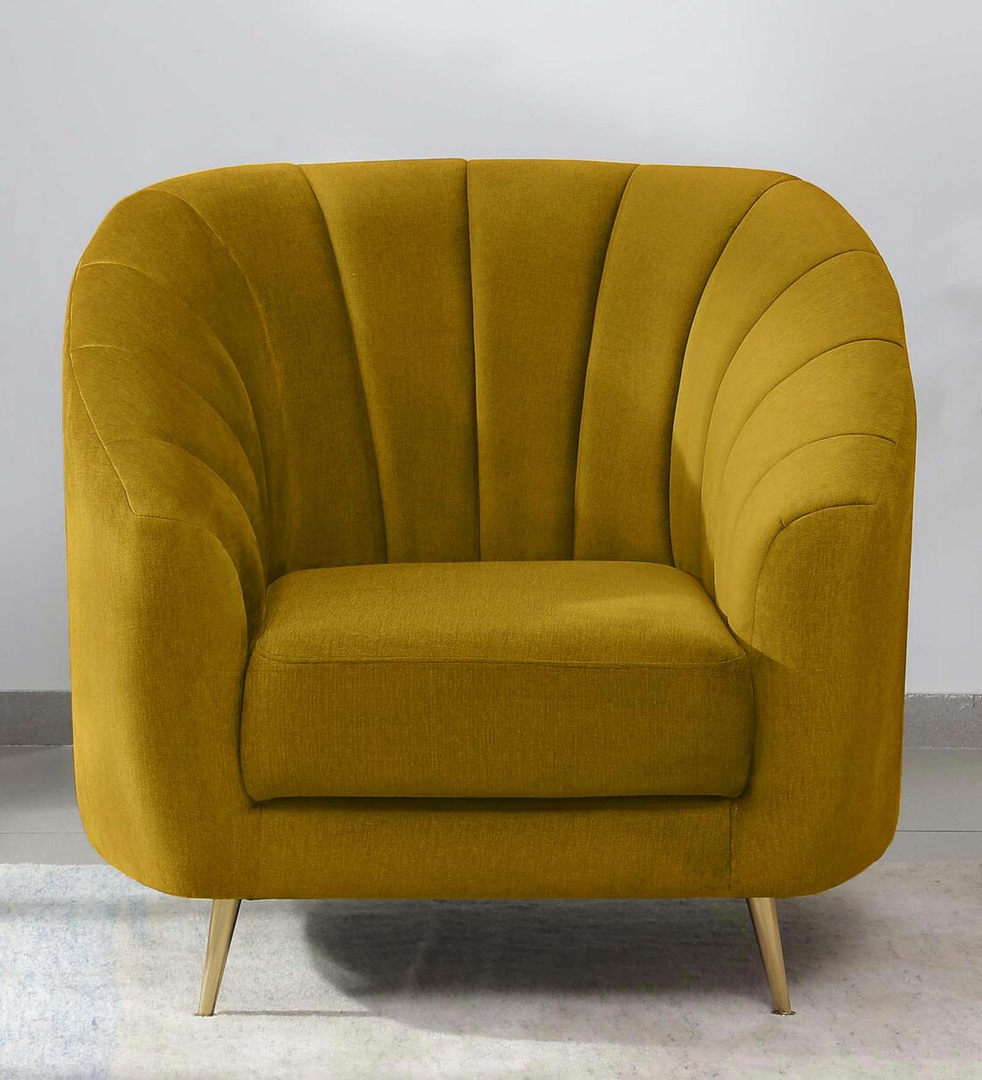 Buy Kaylee Fabric 1 Seater Sofa In Camel Yellow Colour at 13 OFF by