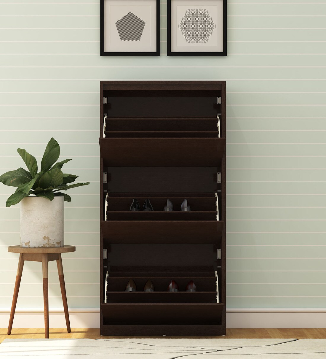 Buy Kazuo Shoe Rack In Columbia Walnut Finish By Mintwud Online Tilt