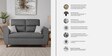 Kaira 2 Seater Sofa Grey Colour