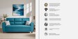 Kaira 3 Seater Sofa Blue Colour