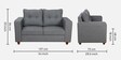 Kaiyo 2 Seater Sofa in Ash Grey Colour