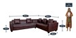 Kameth Corner Sofa Set in Brown Colour in L Shape
