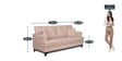 Kandy Fabric 3 Seater Sofa in Beige Colour