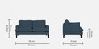 Kane Fabric 2 Seater Sofa In Light Blue Colour
