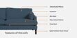Kane Fabric 2 Seater Sofa In Light Blue Colour