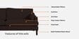 Kane Fabric 3 Seater Sofa In Chocolate Brown Colour