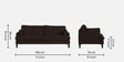 Kane Fabric 3 Seater Sofa In Chocolate Brown Colour