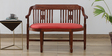 Aakruti Scratch Resistant Teak Wood 2 Seater Sofa In Red Colour