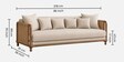 Kanso 3 Seater Sofa In Walnut Cane Finish
