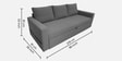 Kara Fabric 3 Seater Pull Out Sofa Cum Bed In Grey Colour
