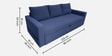 Zenari Fabric 3 Seater Pull Out Sofa Cum Bed In Navy Blue Colour