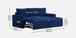 Kara Fabric 3 Seater Pull Out Sofa Cum Bed In Royal Blue Colour