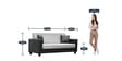 Kate 3 Seater Sofa in Grey & Black Colour