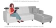 Nirvana Fabric Sectional Sofa ( 3+ Lounger) in Light Brown Colour in L Shaped