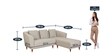Nirvana Fabric Sectional Sofa ( 3+ Lounger) in Light Brown Colour in L Shaped