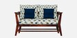 Kaveri 2 Seater Sofa In Natual & Blue Colour