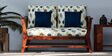 Kaveri 2 Seater Sofa In Natual & Blue Colour