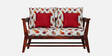 Kaveri 2 Seater Sofa In Natual & Orange Colour