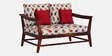 Kaveri 2 Seater Sofa In Natual & Orange Colour