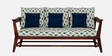 Kaveri 3 Seater Sofa In Natual & Blue Colour