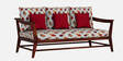 Kaveri 3 Seater Sofa In Natual & Orange Colour