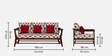 Kaveri 3 Seater Sofa In Natual & Orange Colour