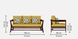 Kaveri 3 Seater Sofa In Natual & Yellow Colour
