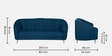 Kaylee Chenille Fabric 3 Seater Sofa In Denim Blue Colour