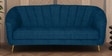 Kaylee Chenille Fabric 3 Seater Sofa In Denim Blue Colour