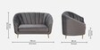 Kaylee Velvet 2 Seater Sofa In Fossil Grey Colour